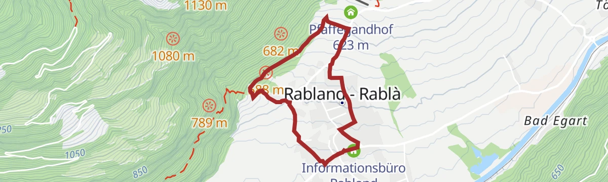 Route map: Anello del sentiero della roggia di Rablà